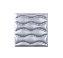 Мягкая стеновая панель из экокожи Wave - Silver
