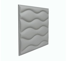 Мягкая стеновая панель из экокожи Wave 400 х 400 мм - Gray